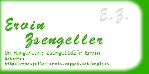 ervin zsengeller business card